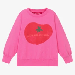 Agatha Ruiz De La Prada Girls Pink Cotton Sweatshirt