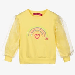 Agatha Ruiz De La Prada Girls Yellow Cotton Sweatshirt