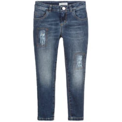 Alviero Martini Girls Blue Geo Map Jeans