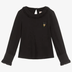 Angel's Face Girls Black Cotton Top