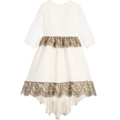 Aristocrat Kids Ivory Silk Handmade Dress