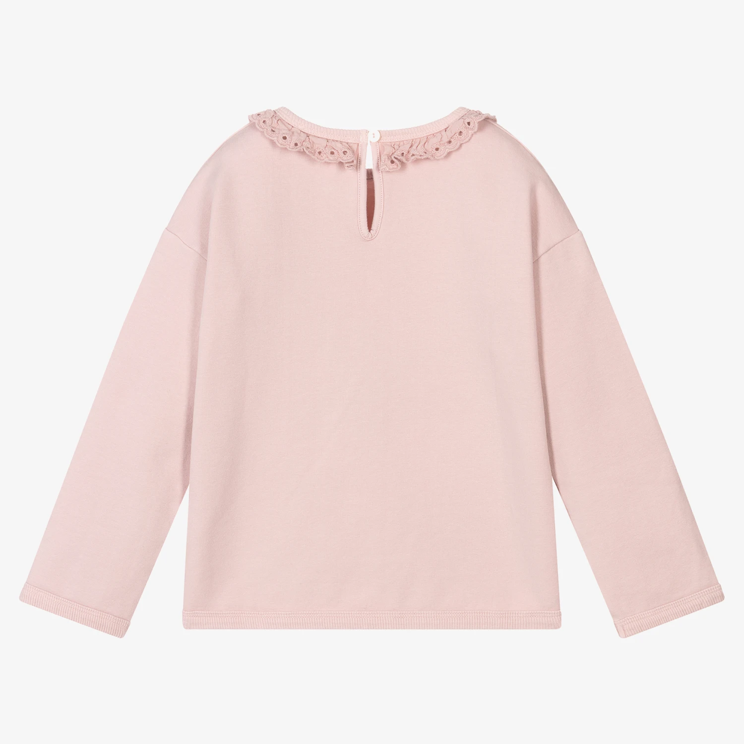 Babidu Girls Pink Cotton Sweatshirt 4 Babidu Girls Pink Cotton Sweatshirt - Image 2