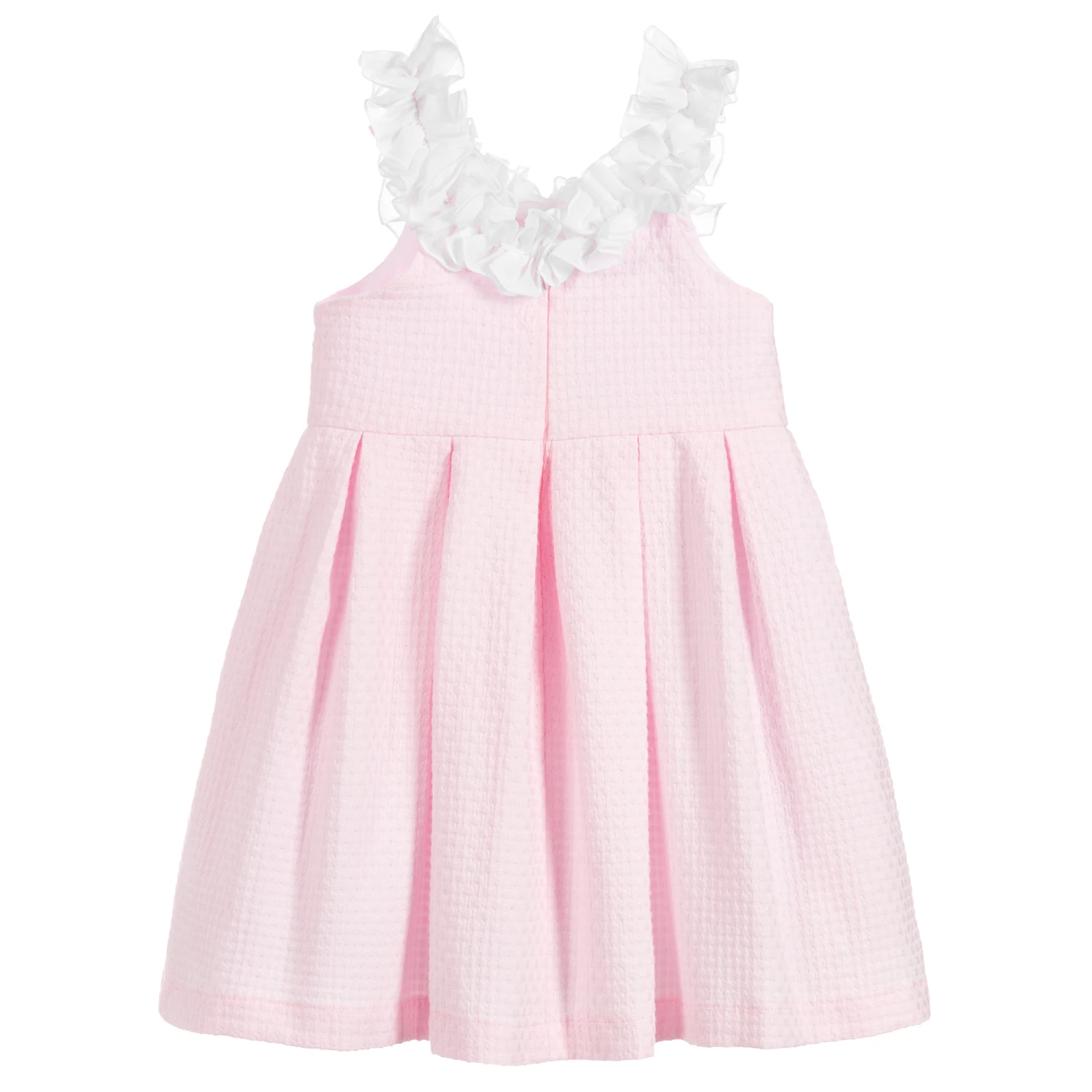 Balloon Chic Pink & White Ruffle Neck Dress 5 Balloon Chic Pink & White Ruffle Neck Dress - Image 3