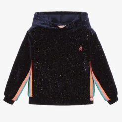 Billieblush Girls Blue Velour Hoodie