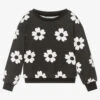 Boboli Girls Black Cotton Flower Sweatshirt -Babie Fashion Shop boboli girls black cotton flower sweatshirt 488964 e5eb2e44c3cfe94fe3806fcaf6f04afb2f8b9321