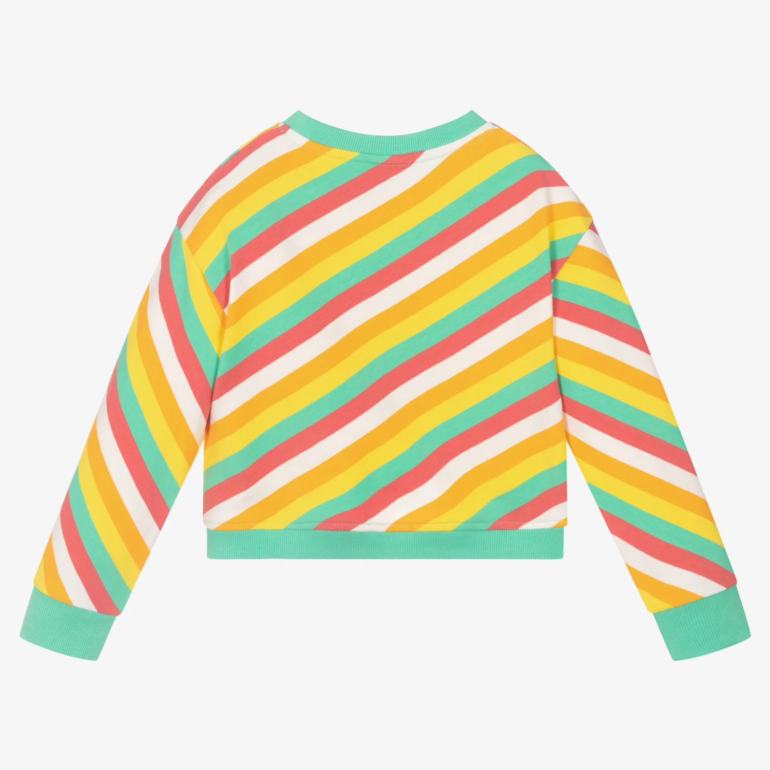 Boboli Girls Yellow Cotton Striped Sweatshirt 5 Boboli Girls Yellow Cotton Striped Sweatshirt - Image 3