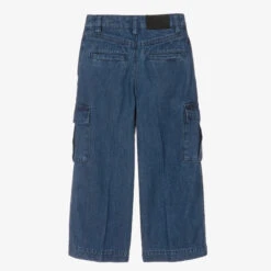 BOSS Girls Blue Denim Wide Leg Jeans -Babie Fashion Shop boss girls blue denim wide leg jeans 504459 650a63b82a63bc976264cf4792ca7f8e58e1ac7d