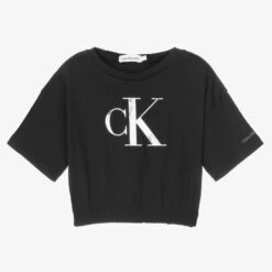 Calvin Klein Jeans Girls Black CK Logo T-Shirt