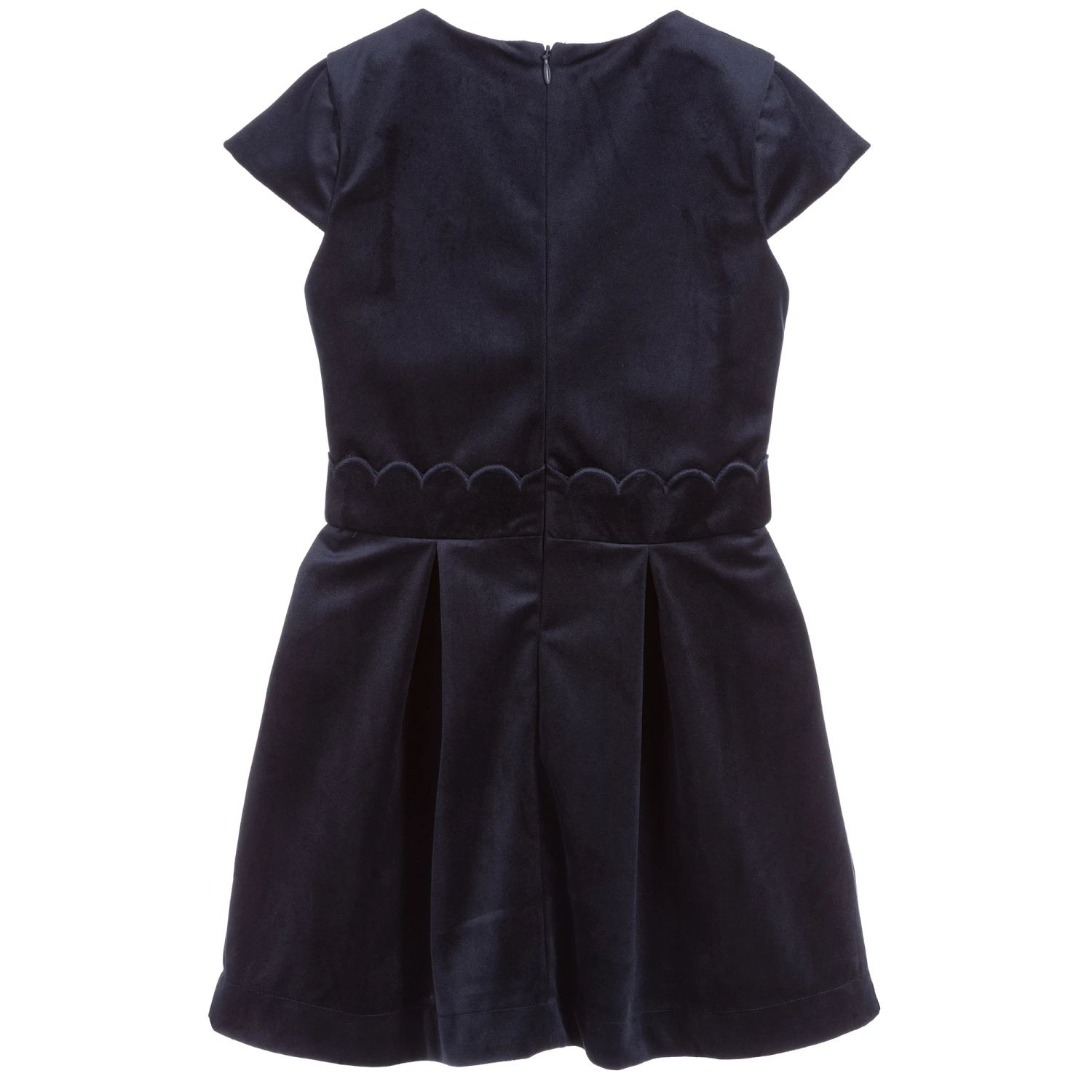 Carrement Beau Carrément Beau Girls Navy Blue Velvet Dress 5 Carrement Beau Carrément Beau Girls Navy Blue Velvet Dress - Image 3