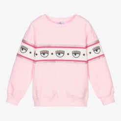 Chiara Ferragni Kids Pink Cotton Logo Sweatshirt