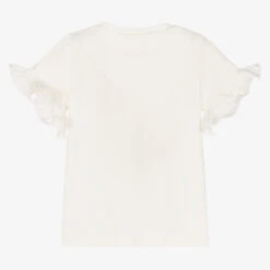 Childrensalon Occasions Girls White Cotton Butterfly T-Shirt -Babie Fashion Shop childrensalon occasions girls white cotton butterfly t shirt 436150 caf59002711206772a585213adc9a5e48dede708