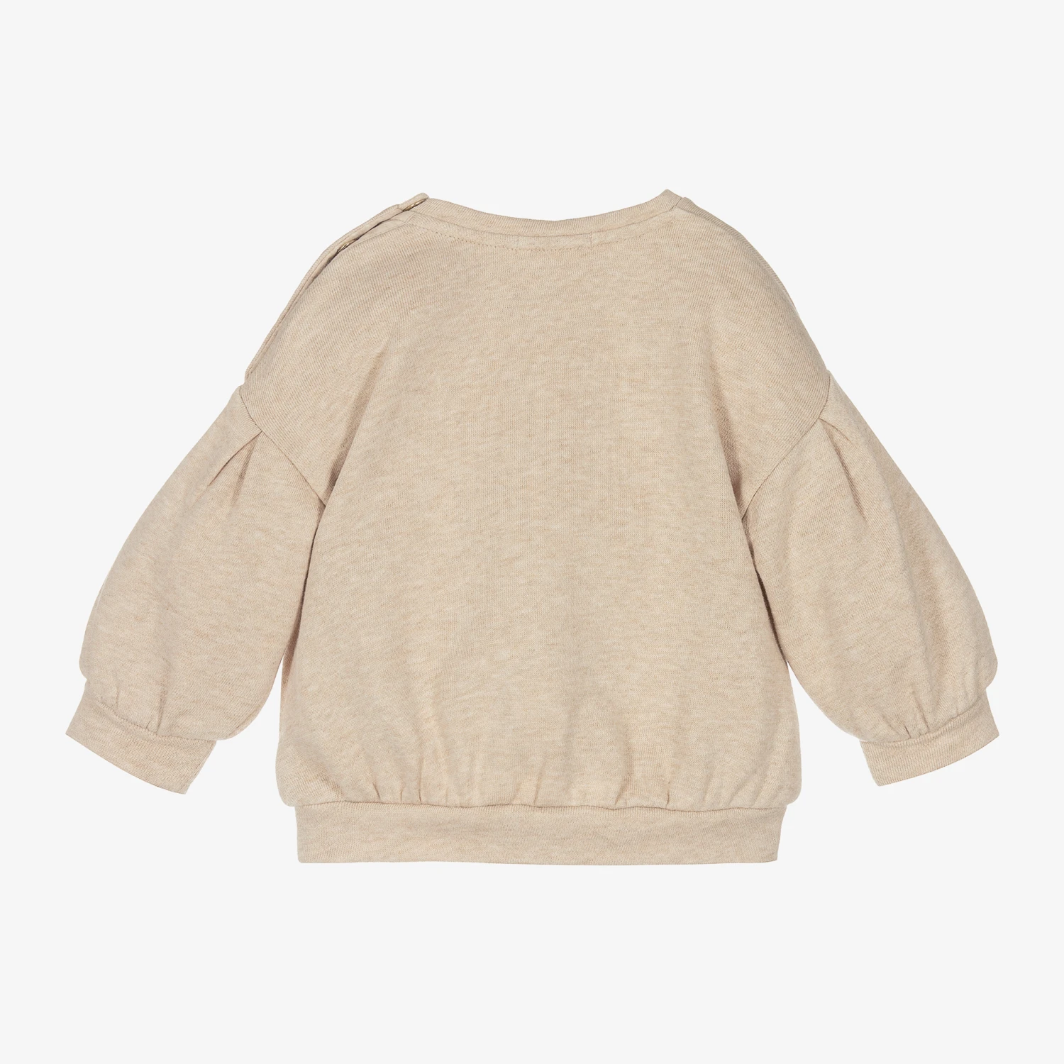Chloé Girls Beige Organic Cotton Logo Sweatshirt 4 Chloé Girls Beige Organic Cotton Logo Sweatshirt - Image 2