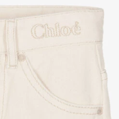 Chloé Girls Ivory Denim Wide Leg Jeans -Babie Fashion Shop chloe girls ivory denim wide leg jeans 500251 fa2fe8bb3487f0c0559ca96c771ed8304a1e439c