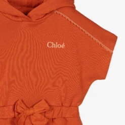 Chloé Girls Orange Cotton Logo Hoodie Dress -Babie Fashion Shop chloe girls orange cotton logo hoodie dress 500301 9ef6d5c02ddf49dc68f8a9d7ab8765ce741faea0