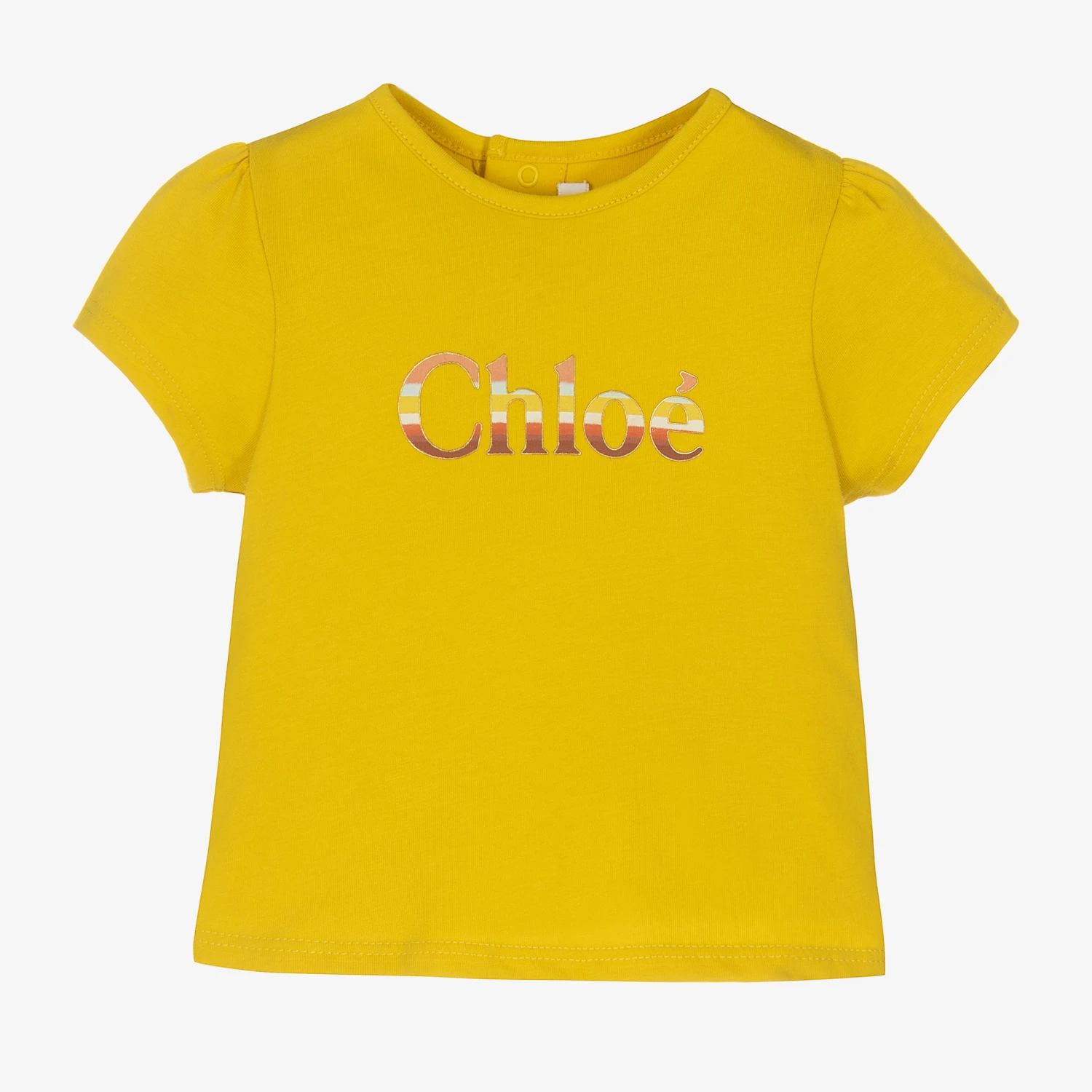 Chloé Girls Yellow Cotton Logo T-Shirt 3 Chloé Girls Yellow Cotton Logo T-Shirt