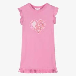Chloé Pink Hearty Logo Jersey Dress