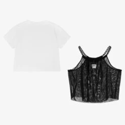 DKNY Girls Black & White 2-in-1 T-Shirt -Babie Fashion Shop dkny girls black white 2 in 1 t shirt 503061 ec946bf22bff1244ec0b076002f618d087c18b1c