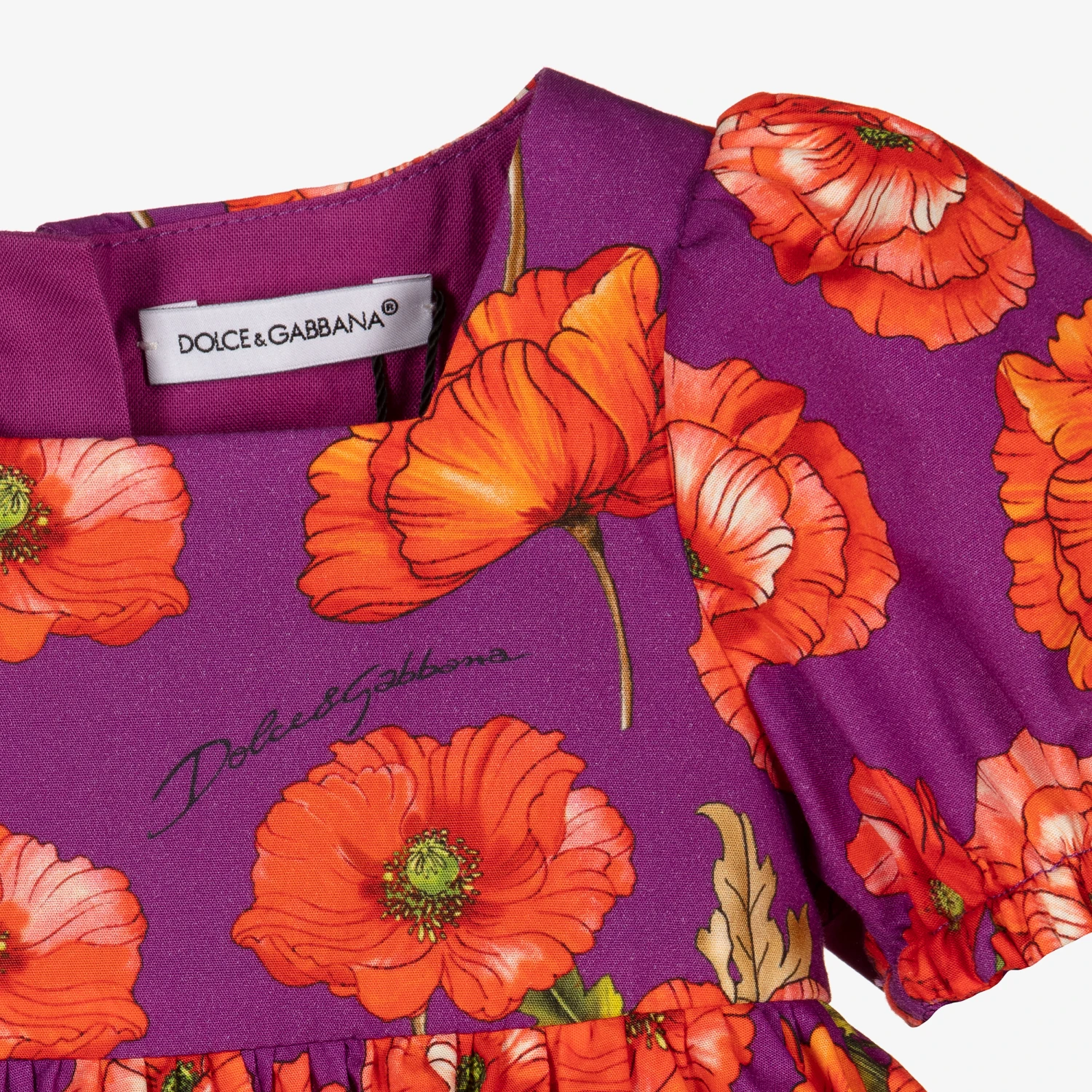 Dolce & Gabbana Girls Poppy Print Dress Set 6 Dolce & Gabbana Girls Poppy Print Dress Set - Image 4