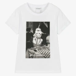 Dolce & Gabbana Girls White Cotton Kim Kardashian T-Shirt