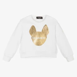 Dsquared2 Girls White Cotton Sweatshirt