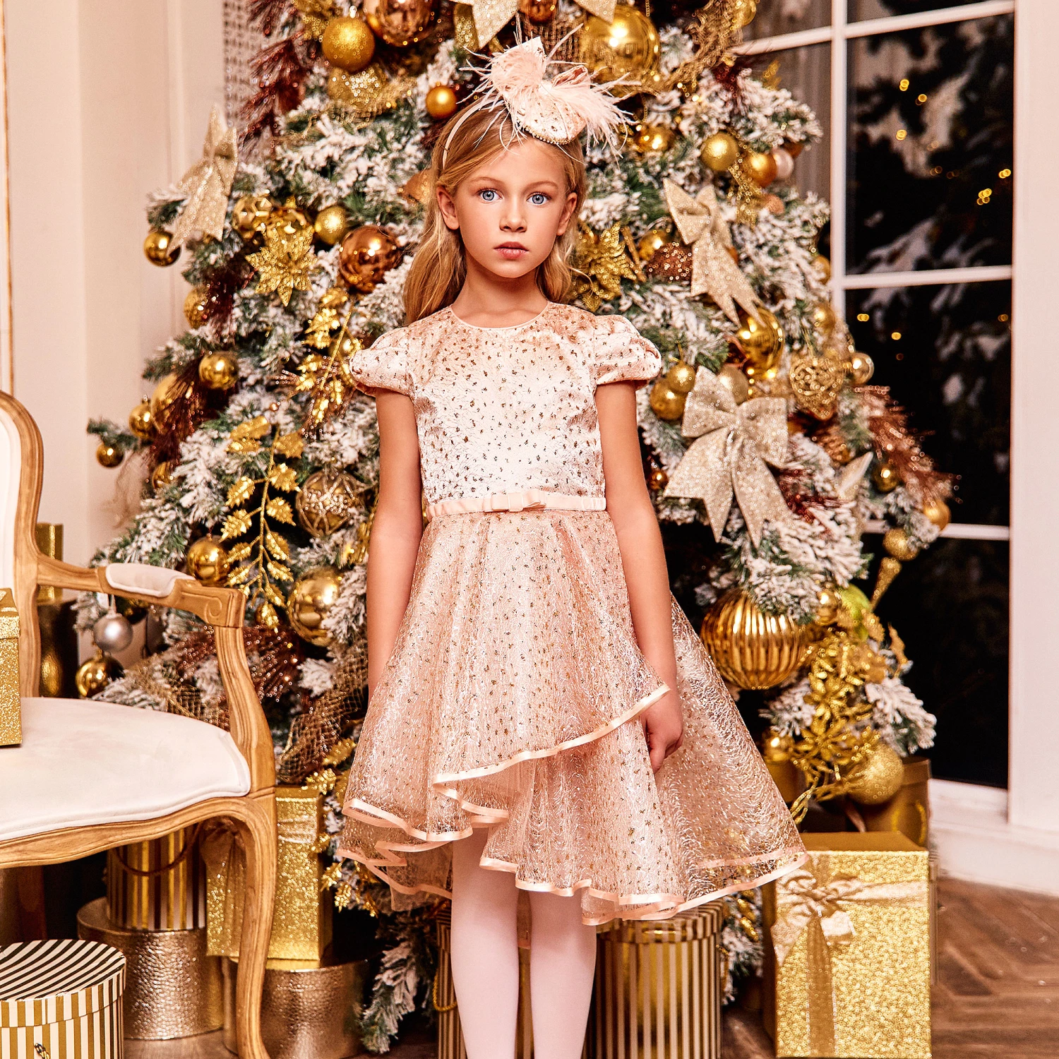 EIRENE Pink & Gold Glitter Dress 4 EIRENE Pink & Gold Glitter Dress - Image 2