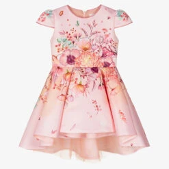 EIRENE Pink Satin Floral Dress