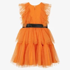 Elsy Girls Orange & Black Tulle Dress -Babie Fashion Shop elsy girls orange black tulle dress 490038 db412326980d0c5a9132e8015aa7d71dac54fcb7