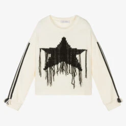 Elsy Ivory & Black Star Sweatshirt