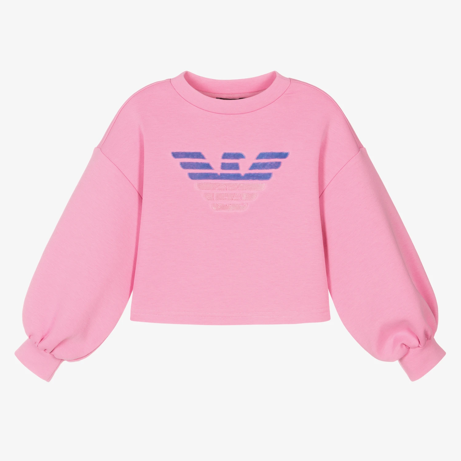 Emporio Armani Girls Pink Logo Sweatshirt 3 Emporio Armani Girls Pink Logo Sweatshirt