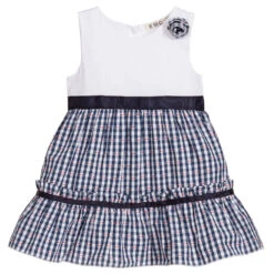 Everything Must Change Blue Check Baby Dress Set