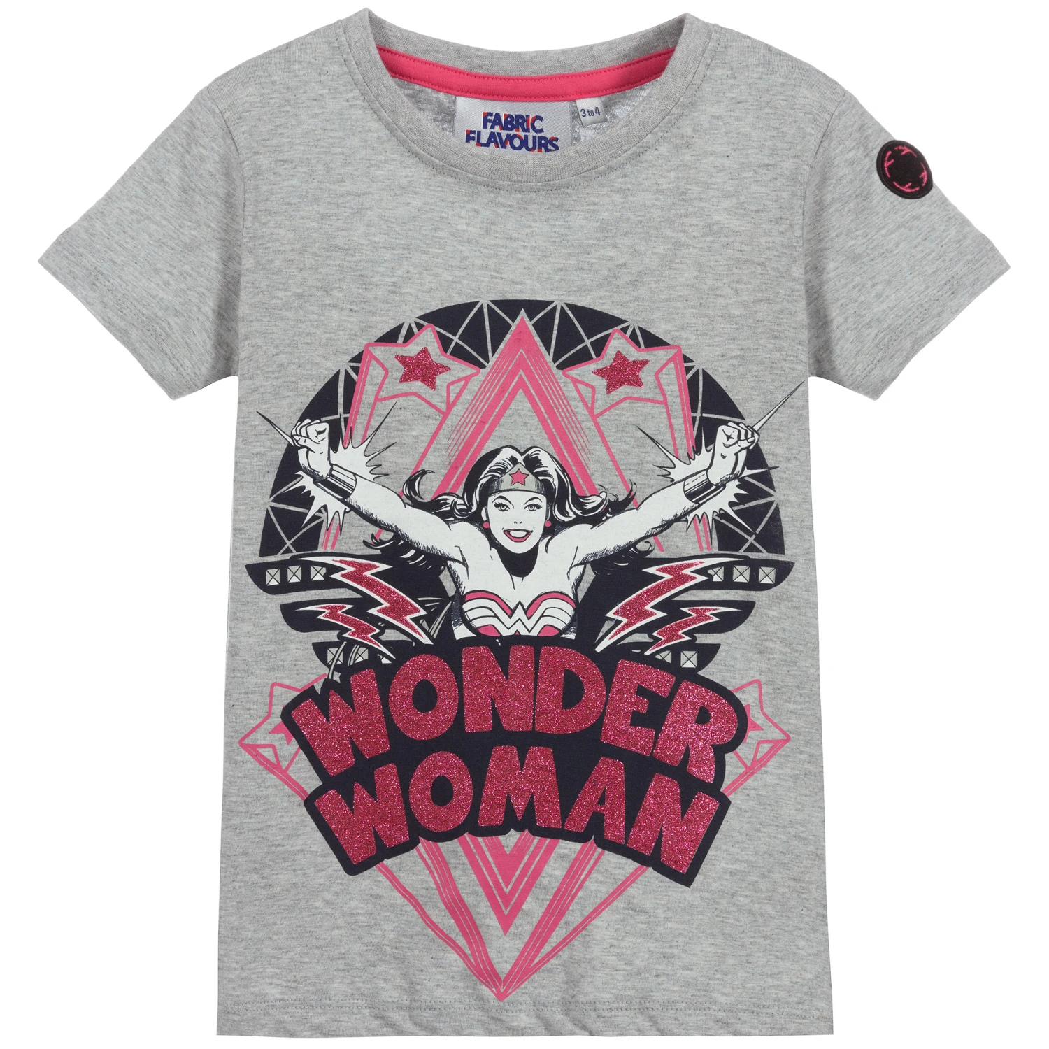 Fabric Flavours Grey Wonder Woman T-Shirt 3 Fabric Flavours Grey Wonder Woman T-Shirt