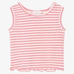 Falcotto By Naturino Girls Pink & White Striped Jersey Top
