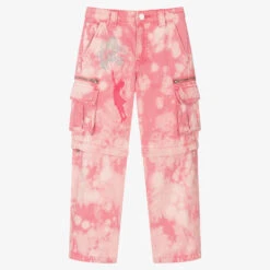Guess Girls Pink Tie-Dye Banksy Denim Jeans