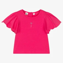 IDO Baby Girls Pink Diamanté Cotton T-Shirt