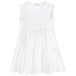 Il Gufo White Frilled Dress