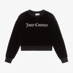 Juicy Couture Girls Black Velour Sweatshirt