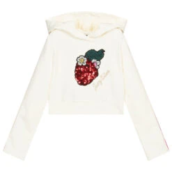 Juicy Couture Girls Ivory Cotton Hoodie