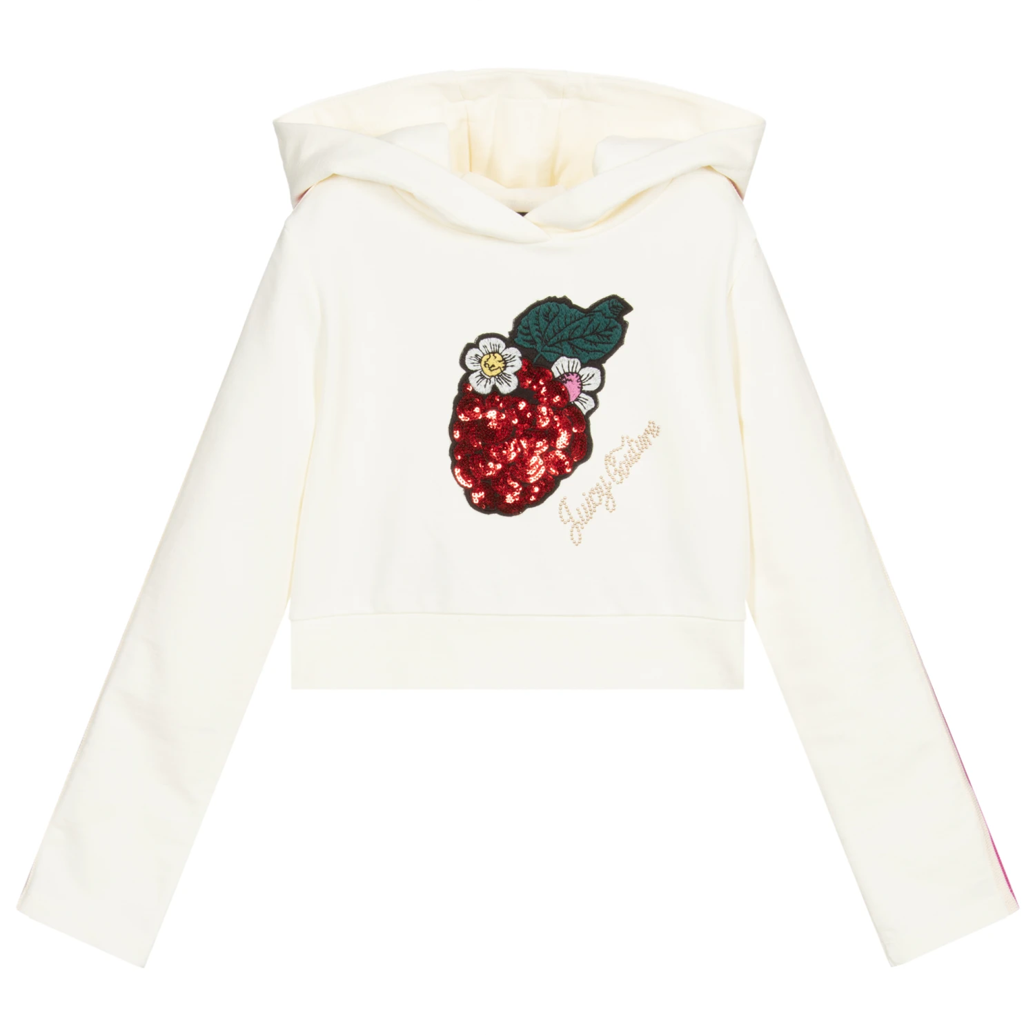 Juicy Couture Girls Ivory Cotton Hoodie 3 Juicy Couture Girls Ivory Cotton Hoodie
