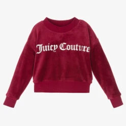 Juicy Couture Girls Red Velour Sweatshirt