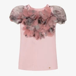 Junona Girls Pink Floral T-Shirt