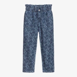 KENZO KIDS Girls Blue Tiger Print Jeans