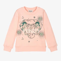 KENZO KIDS Girls Pink Elephant Sweatshirt