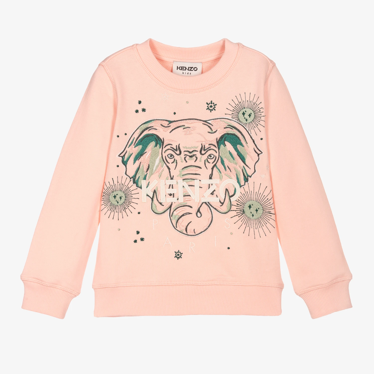 KENZO KIDS Girls Pink Elephant Sweatshirt 3 KENZO KIDS Girls Pink Elephant Sweatshirt