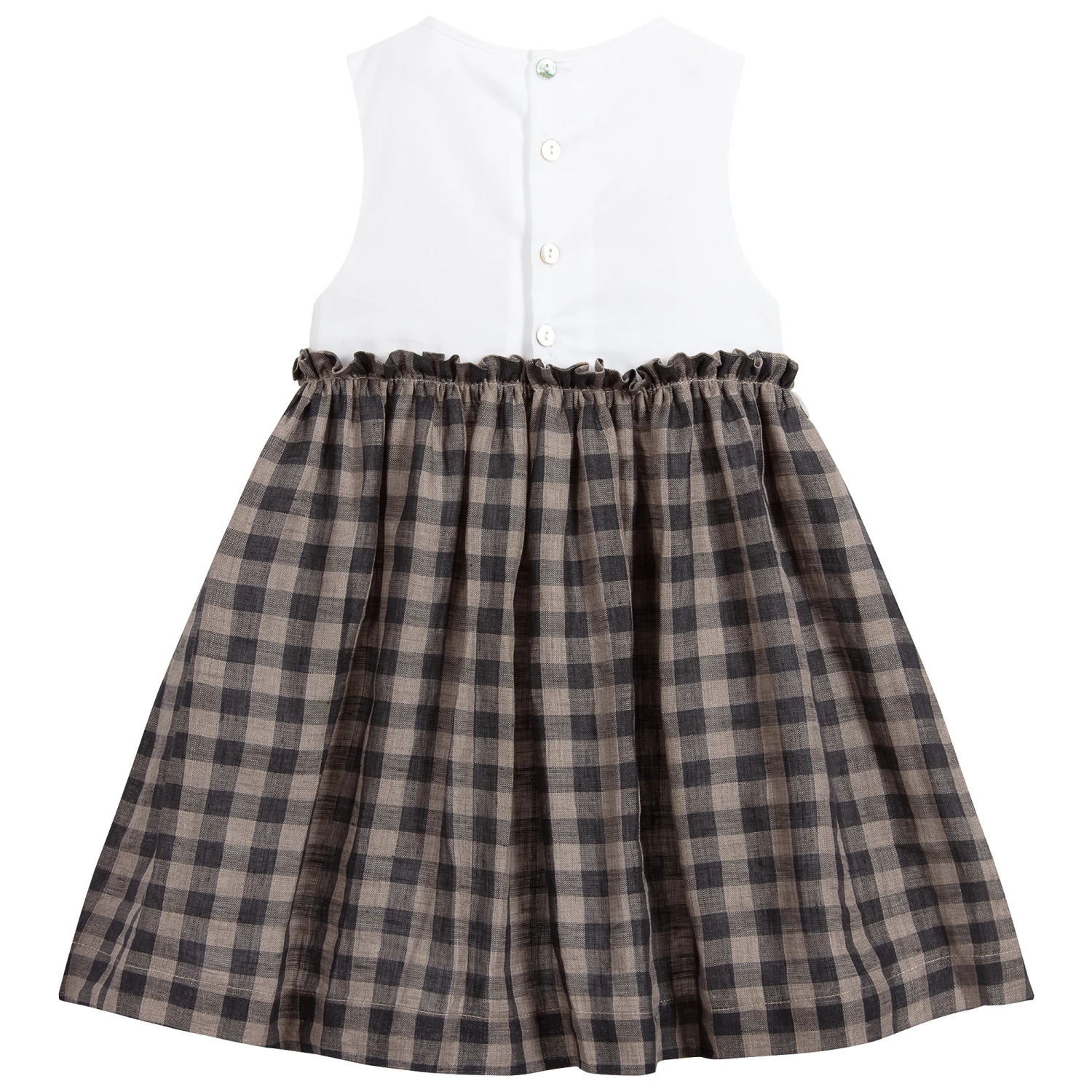 Chic By Laranjinha Beige & White Linen Dress 6 Chic By Laranjinha Beige & White Linen Dress - Image 4