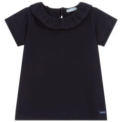 Laranjinha Girls Blue Cotton T-Shirt