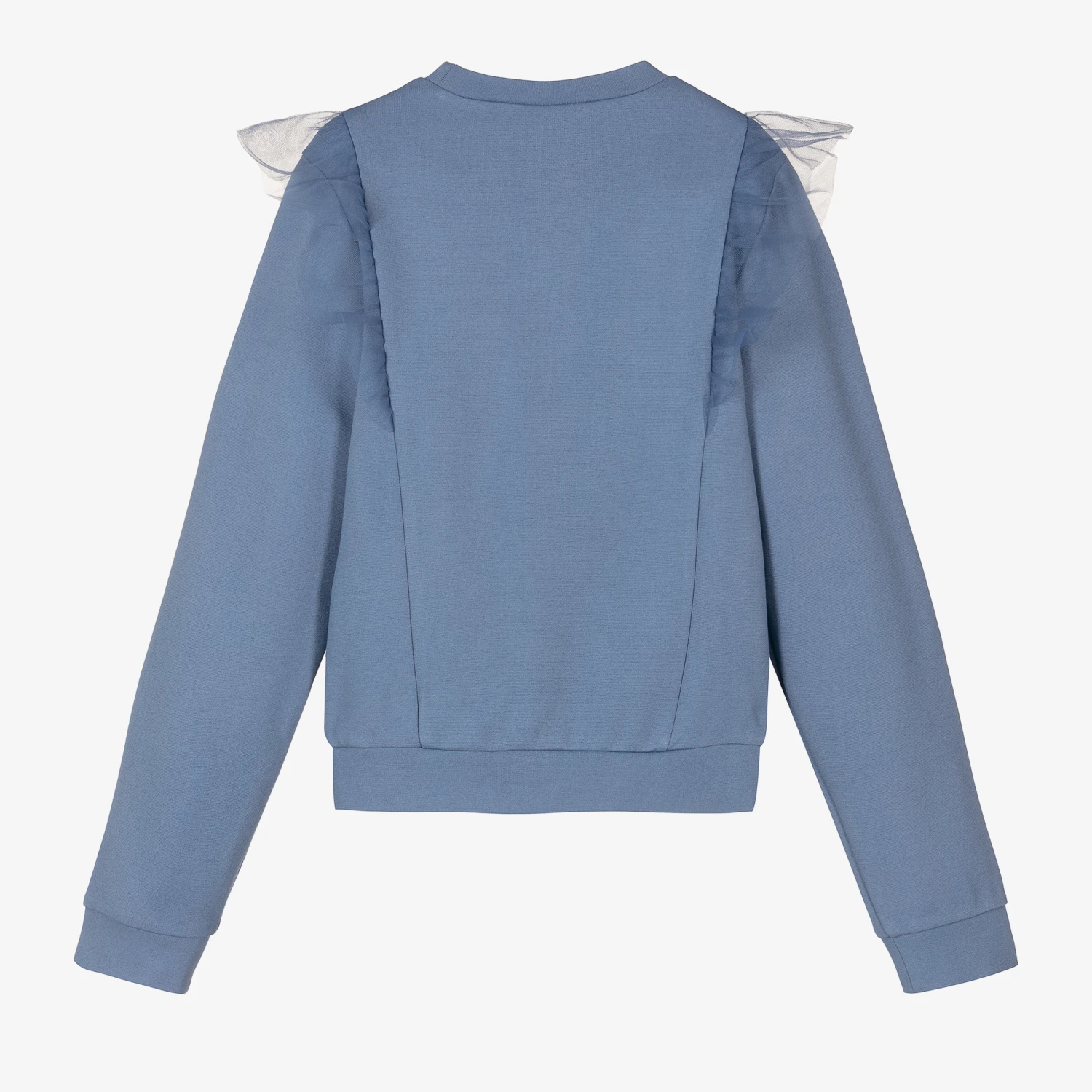 Le Chic Girls Blue Ruffle Sweatshirt 4 Le Chic Girls Blue Ruffle Sweatshirt - Image 2
