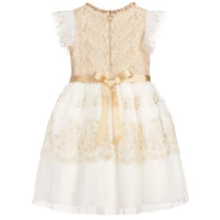 Lesy Girls Gold & Ivory Lace Dress -Babie Fashion Shop lesy girls gold ivory lace dress 290896 a7e8934ba3ed31c422934a2d9ec62d94bf6b0be1