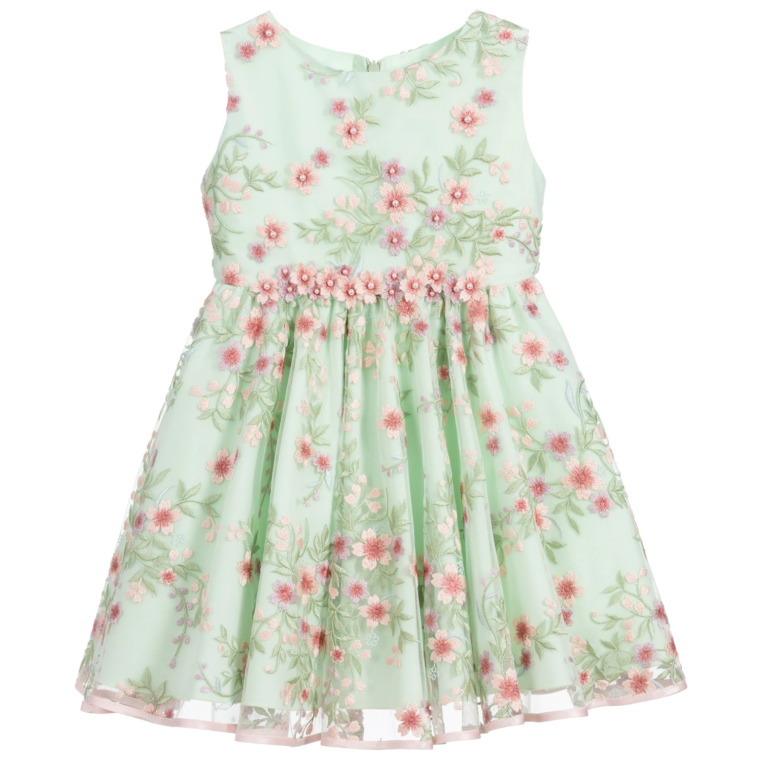 Lesy Green Embroidered Tulle Dress 3 Lesy Green Embroidered Tulle Dress