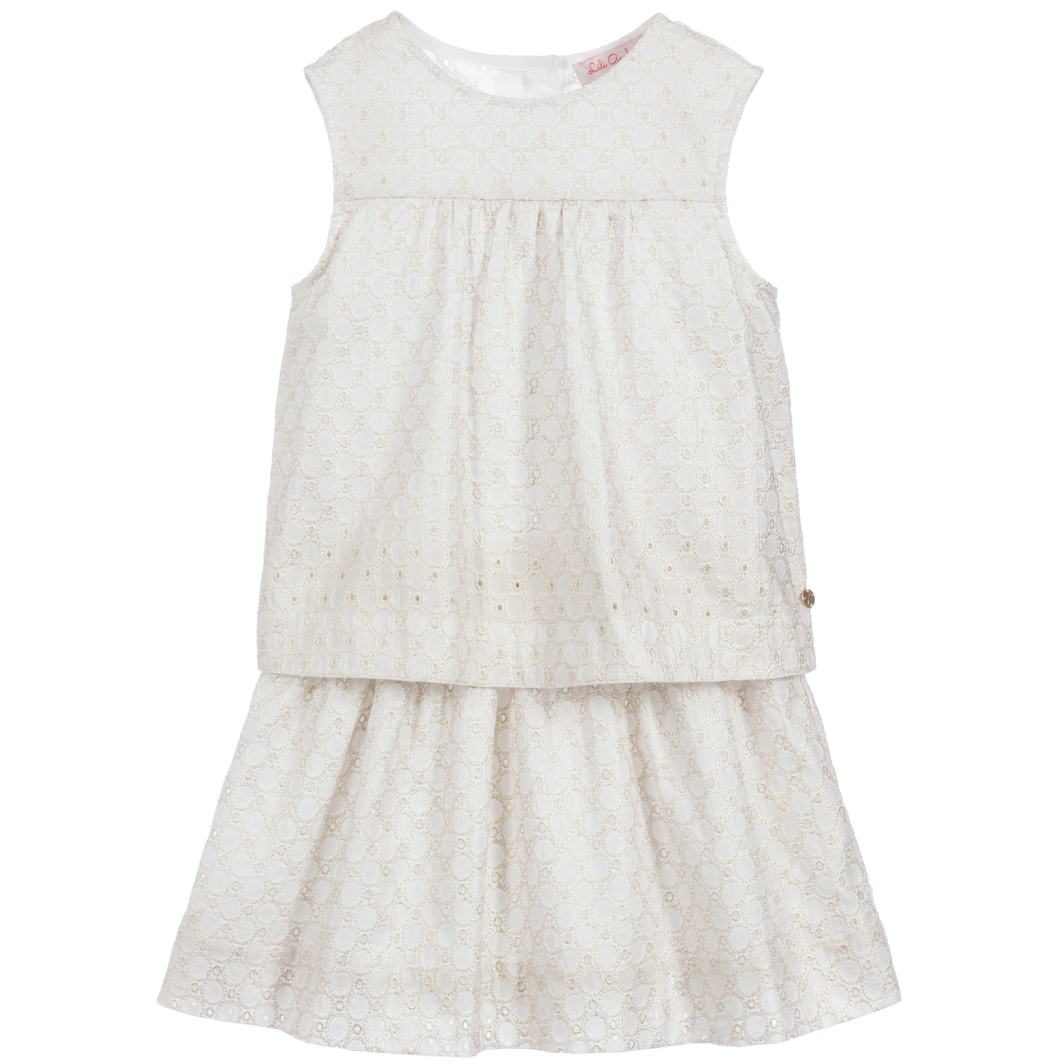 Lili Gaufrette Gold Broderie Anglaise Dress 3 Lili Gaufrette Gold Broderie Anglaise Dress