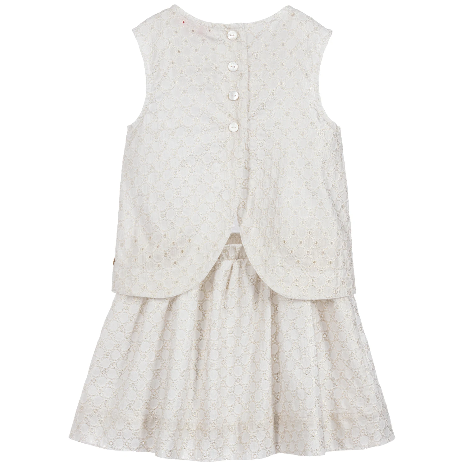 Lili Gaufrette Gold Broderie Anglaise Dress 4 Lili Gaufrette Gold Broderie Anglaise Dress - Image 2
